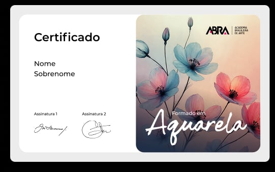 Certificado oficial da Academia Brasileira de Arte do curso de Aquarela