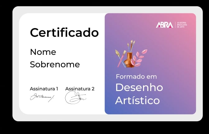 Certificado oficial da Academia Brasileira de Arte