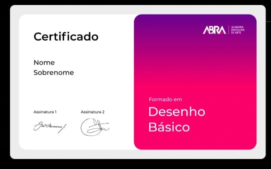 Certificado oficial da Academia Brasileira de Arte