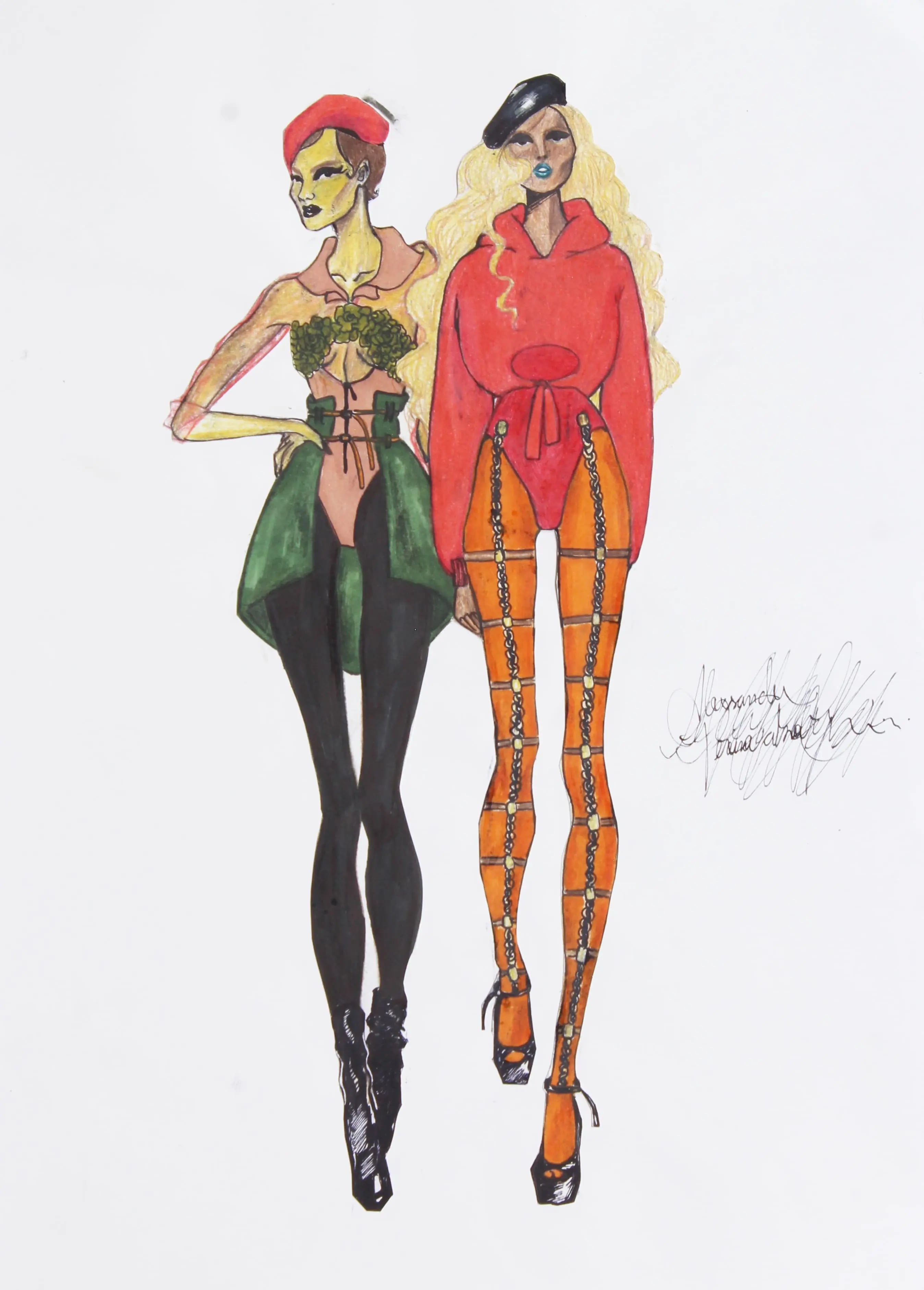 Desenho de moda de Alexsander P. Cabral