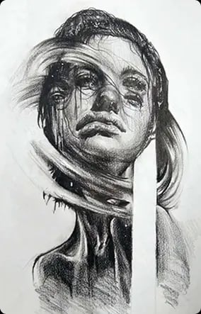 João Pedro aluno do curso  desenho artístico da ABRA 