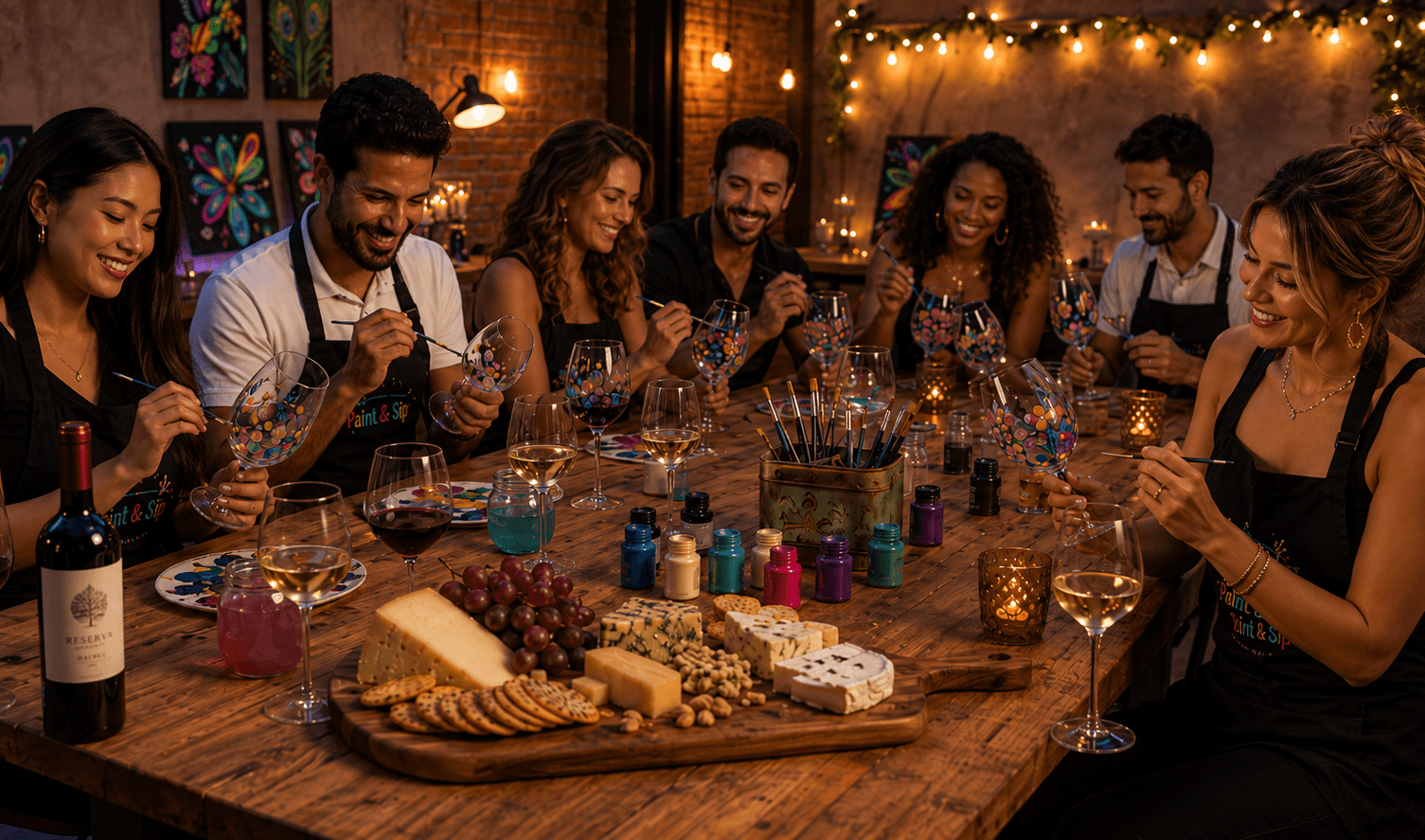 Oficina de Taças: Pintura, Queijo e Vinho