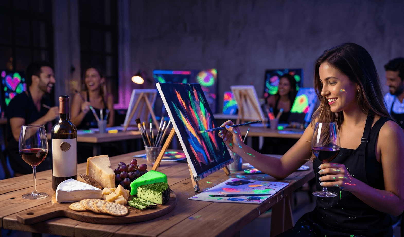 Neon Experience: Pintura, Queijo e Vinho - 5 Edição