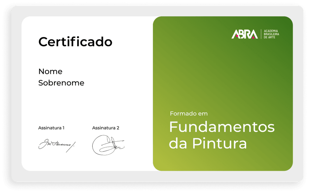 Certificado oficial da Academia Brasileira de Arte