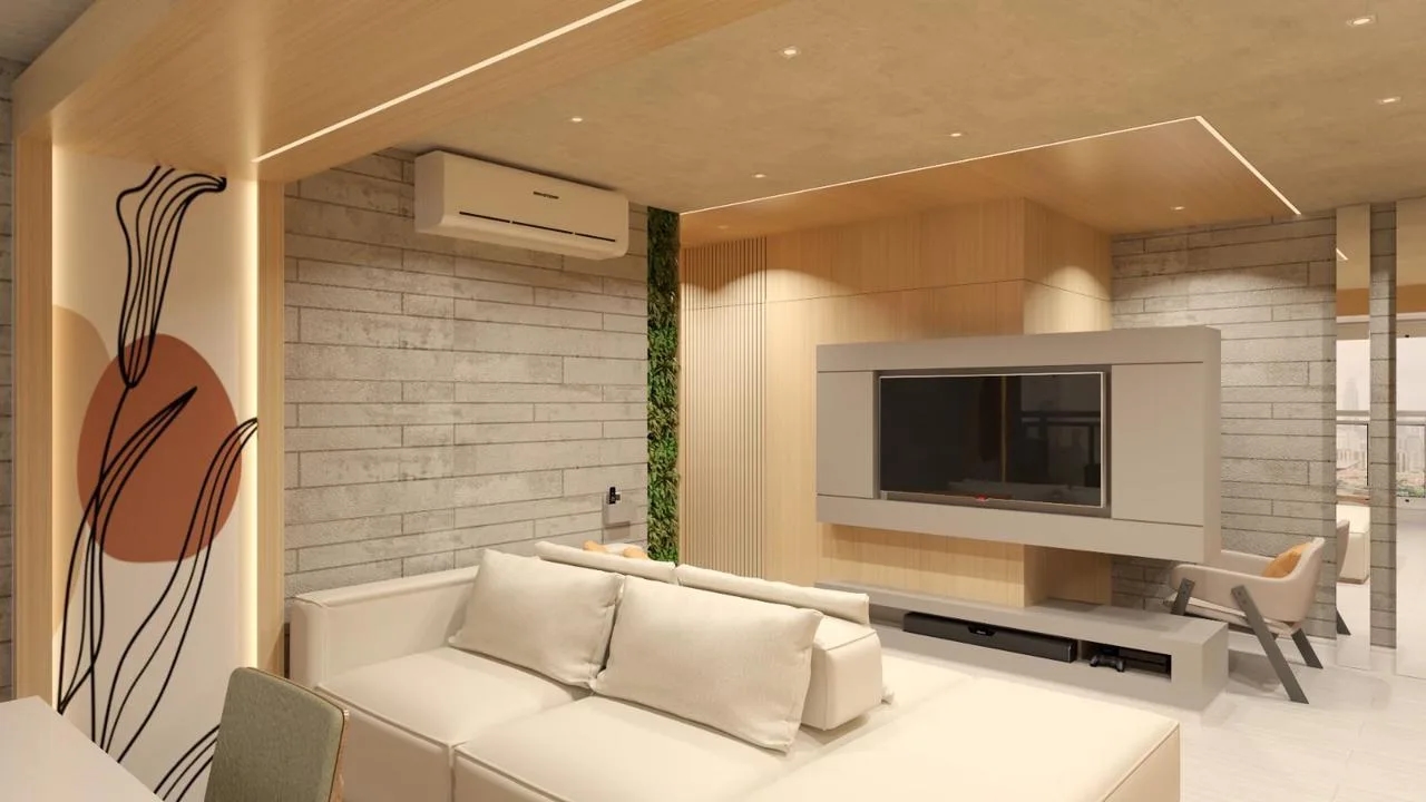 Design de uma sala de estar feita pelo designer Danilo Motta