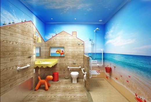 Design de um banheiro tropical feita pela designer Gwenaelle Massé