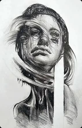 João Pedro aluno do curso desenho artístico da ABRA