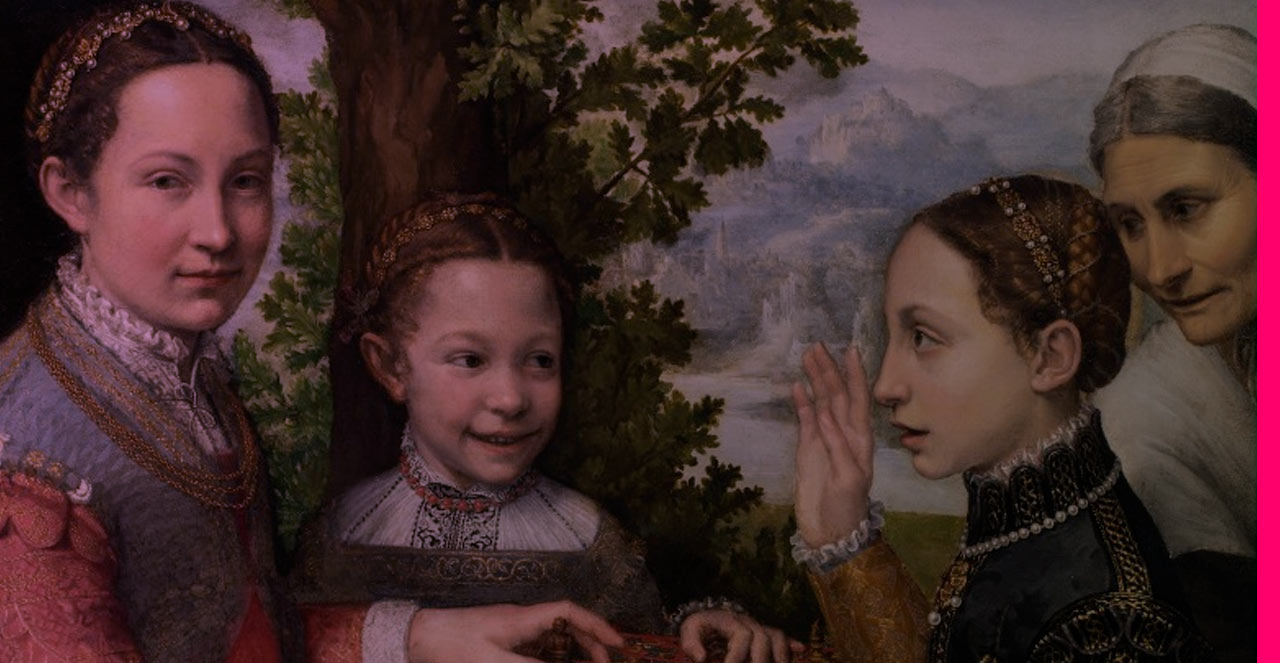 A Partida de Xadrez - detalhes da obra de Sofonisba Anguissola